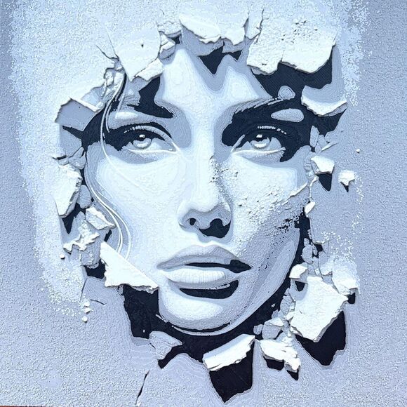 Wall Art, Face in the Wall, Woman’s Face Breaking Through - Picture 8 of 10